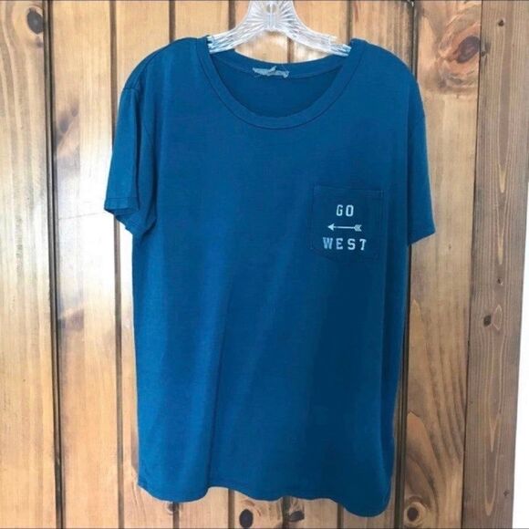 American Eagle Don’t Ask Why Tee short sleeve top tunic Go West One Size OS S M - Picture 3 of 7